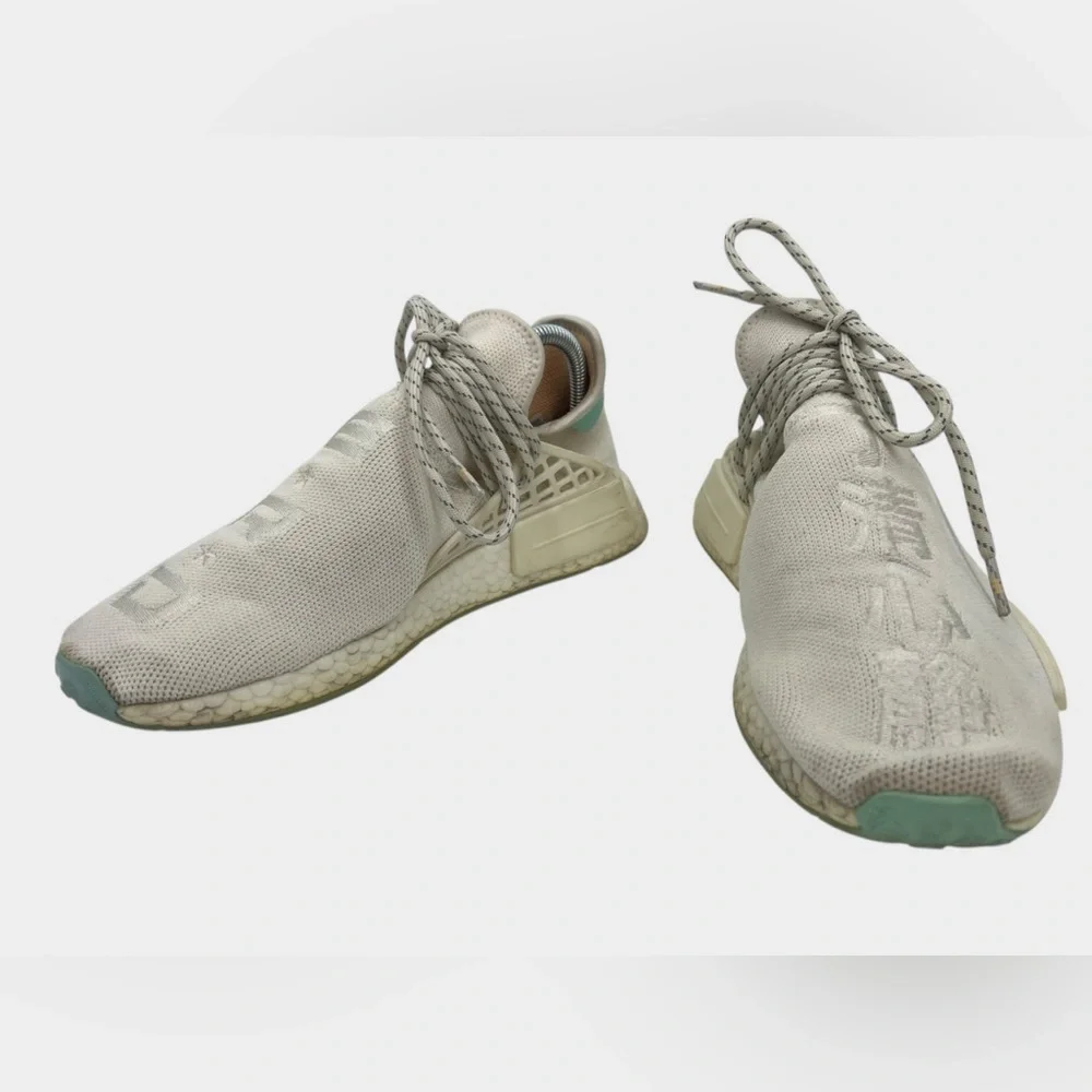 Adidas NMD Human Race Pharrell Williams NERD Chalk White Size 7.5 Fair Condition
